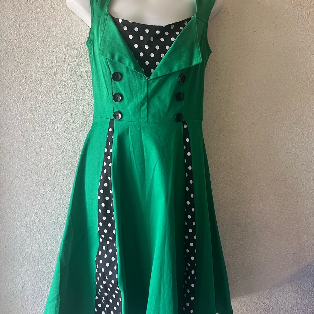 Green Polka Dot Women's Dress